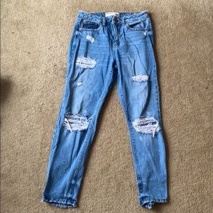 Distressed Denim Boyfriend Jean Size 3 Garage